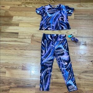 NEW IDOLOGY 2 piece set Colorful Swirl Print Two-Piece Set M
